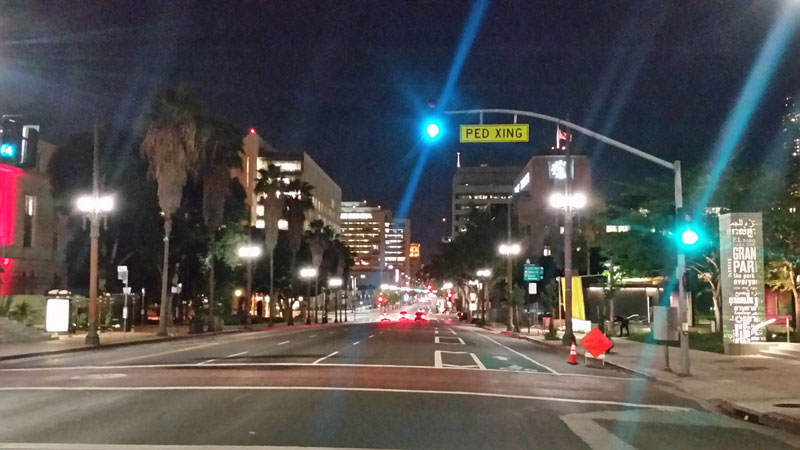 city street lights at night